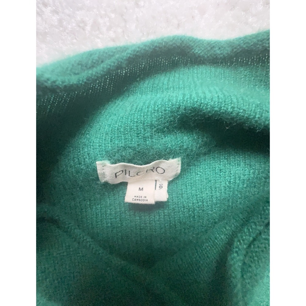 Pilcro Anthropologie Alani 100% Cashmere Mock Neck Cropped Sweater Green Size M - Picture 5 of 8